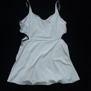 Old Navy White One Piece Swimsuit with V-Neck